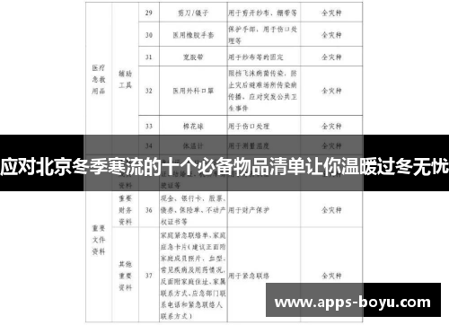 应对北京冬季寒流的十个必备物品清单让你温暖过冬无忧